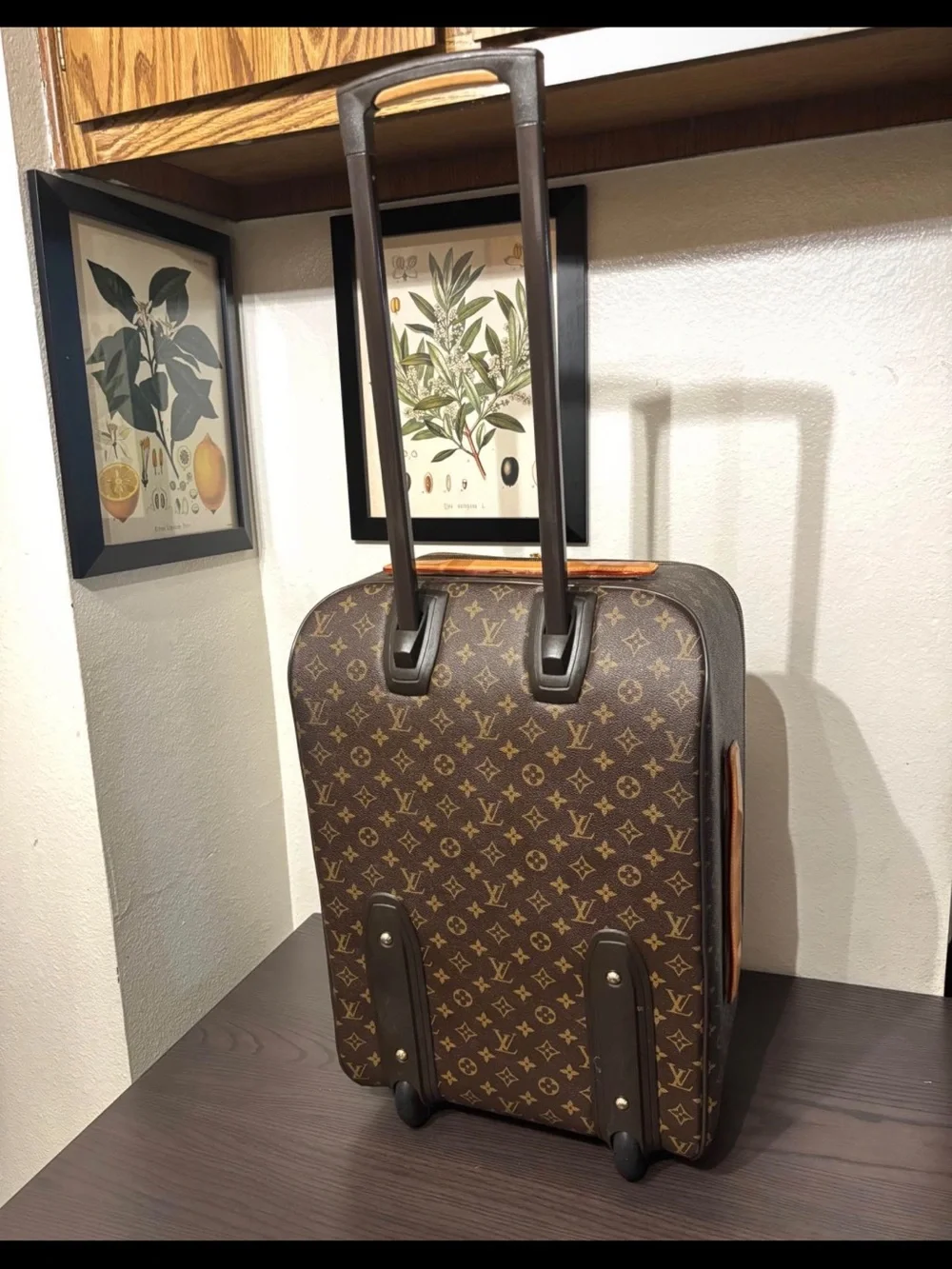 Louis Vuitton Monogram Canvas Carry-On Luggage in Brown and Tan